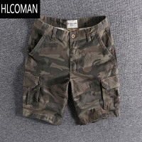 HLCOMAN迷彩工装短裤男士宽松美式休闲五分裤子夏季马裤直筒四分短裤
