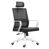 翌嘉 YJ-20109 办公椅人体工学椅会议椅 白色转椅带头枕