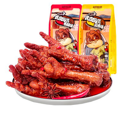 推荐_三只松鼠_虎皮凤爪香辣味200g-零食肉食卤味真空小包装鸡爪