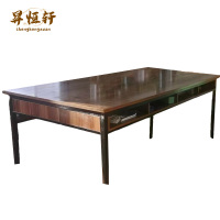 昇恒轩 实木会议桌简约现代办公桌家用台式电脑桌书桌复古餐桌洽谈桌长桌 会议长条桌 80*100*200cm 张