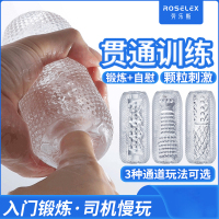 RoseLEX 波点透明手动飞机杯双头贯通训练器阴茎锻炼倒模名器男性自慰器情趣小玩具成人用品