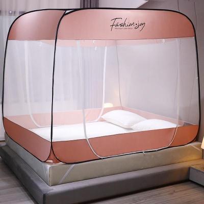 美帮汇免安装蒙古包蚊帐三开加密加厚儿童防摔折叠1.5米1.8m床家用2.0