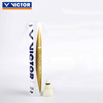 胜利威克多(VICTOR)羽毛球鸭毛金黄1号77速稳定耐打1筒包邮