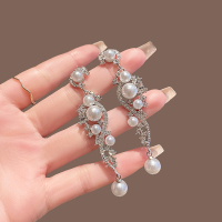 长款珍珠流苏耳钉2025新款配饰高级感女耳环时尚法式轻奢耳饰送女朋友老婆情人节七夕生日礼物