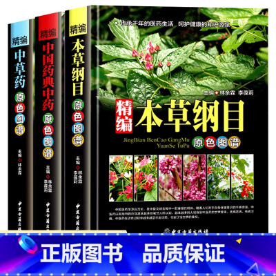 [全3册]中医药原色图谱 [正版]精编本草纲目原色图谱中草药原色图谱药典野外识别彩色高清速查图鉴百科1500种中药材大图