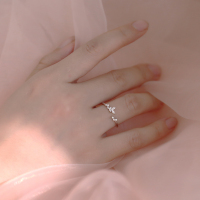 925蝴蝶森系仙气树叶纯银戒指女轻奢指环小众时尚关节尾戒送女朋友老婆情人节七夕生日礼物