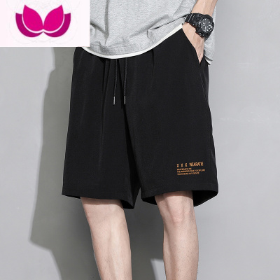 七斓冰丝短裤男士夏季薄款潮牌外穿宽松速干大裤衩子休闲五分沙滩中裤