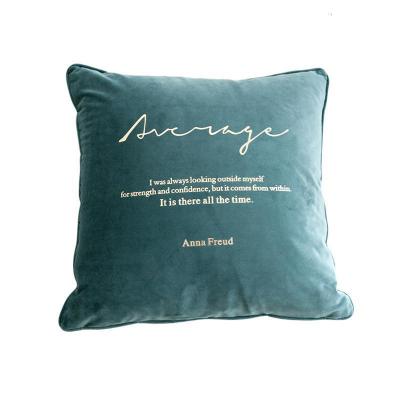 家柏饰(CORATED)北欧INS丝绒烫金抱枕滚绳靠枕客厅沙发床头靠垫飘窗装饰枕可拆洗