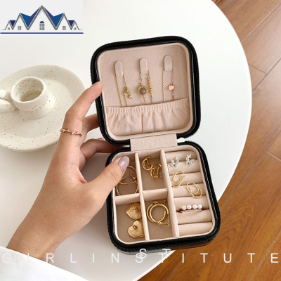 项链耳环首饰盒女公主欧式韩国时尚简约便携式小号手饰品收纳盒 三维工匠