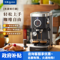 东菱(DonLim)咖啡机家用 意式浓缩半自动咖啡机 温度可视 20bar高压萃取 蒸汽打奶泡 DL-6400 钛金灰