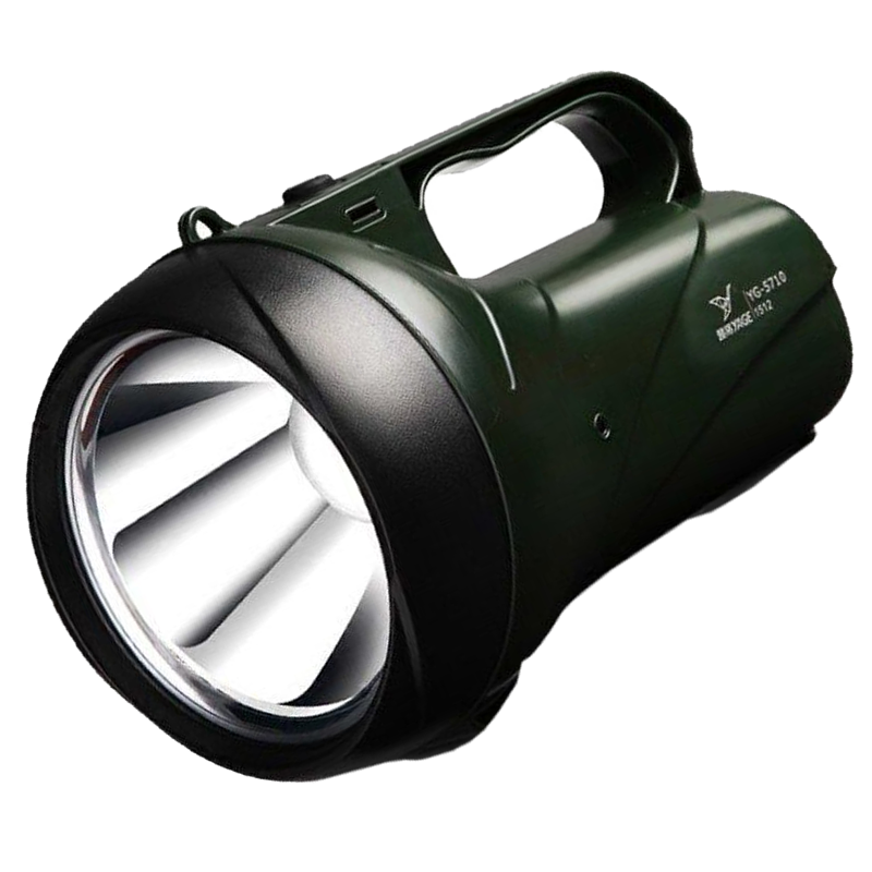 雅格led强光手提灯充电式手电筒家用应急户外安保巡逻远射探照灯5710