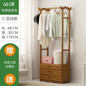 森美人简易衣帽架楠竹卧室挂衣架子简约现代置物衣服客厅收纳落地式家用