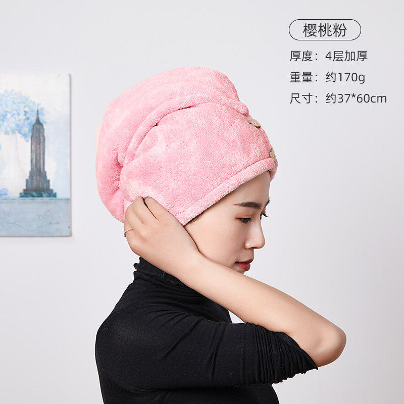 干发帽女加厚吸水速干可爱洗头巾擦头发浴帽包头巾韩国干发巾 三维工匠 浅灰色+随机束发带[两条装]