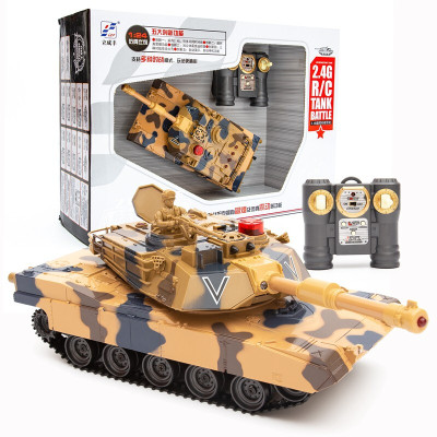 立成丰金属合金2.4G对战遥控坦克车军事模型可充电越野汽车金属炮管履美国M1A2合金对战合金坦克