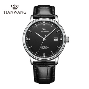 [支持后盖定制刻字服务]天王表(TIANWANG)手表 昆仑系列男士皮带自动机械表防水商务男表GS51001