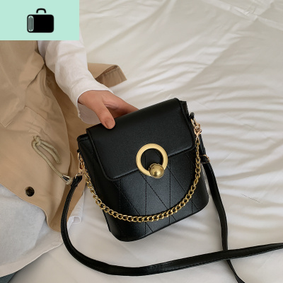 上新小包包女包2020新款潮韩版百搭复古斜挎包时尚洋气链条水桶包NEW LAKE女斜挎包