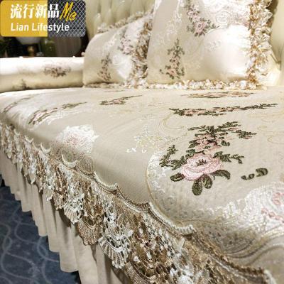 欧式沙发垫四季通用防滑布艺美式轻奢真皮坐垫套罩巾定做 三维工匠 亮米-琉璃石光 60*60cm靠垫含芯简约款