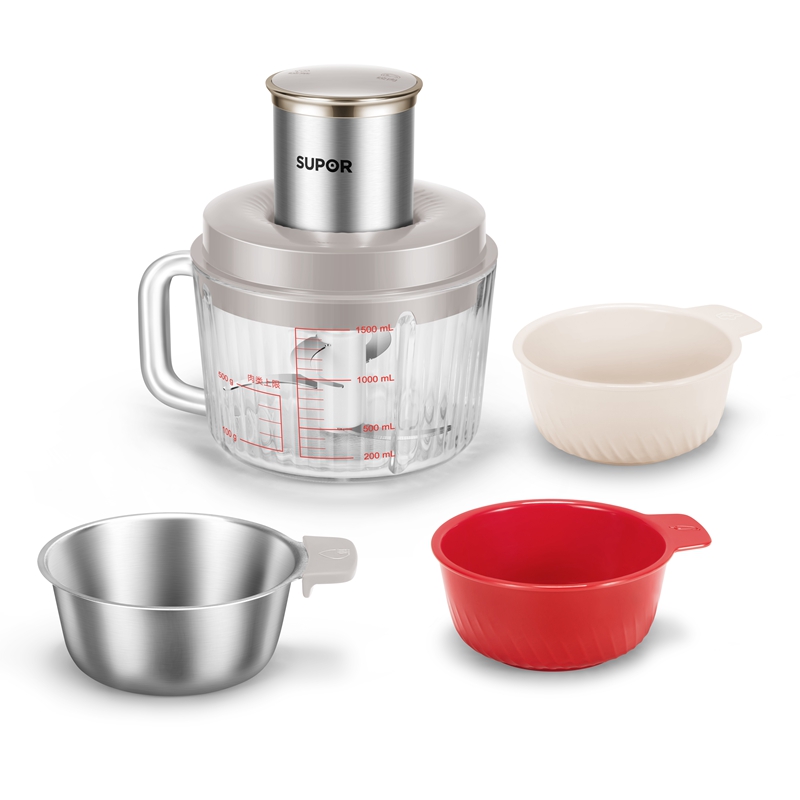 苏泊尔SUPOR多功能不锈钢绞肉机JRD08大容量三档按压旋转式家用美食神器