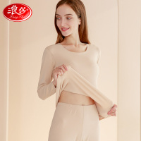 浪莎无痕保暖内衣男士冬季德加绒薄款打底修身美体秋衣秋裤女套装