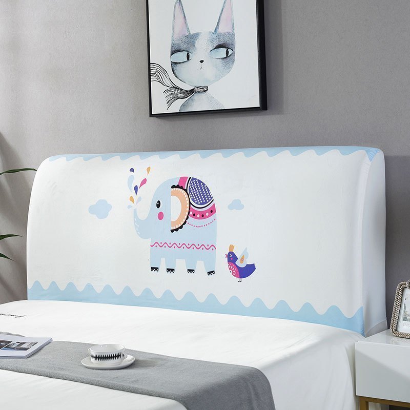 家柏饰(CORATED)北欧风床头罩套床头套软包防尘罩床背罩子保护套1.8床弹力布1.5床 快乐小象 床头宽度1.2米