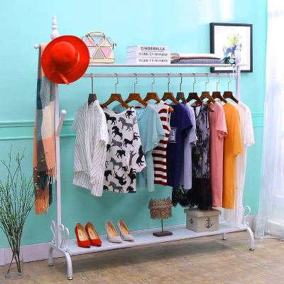 欧式衣帽架铁艺落地衣架卧室收纳架 室内多功能简易挂衣架可移动