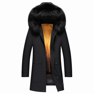免费顺丰 正品海宁皮草派克服男士水貂内胆男派克服皮毛一体海宁貂皮大衣中长款大毛领整貂皮草外套冬装活里内胆可拆卸水貂绒内胆