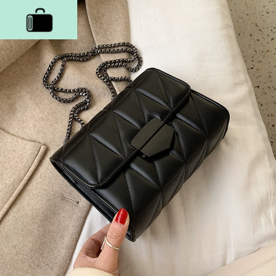 洋气质感包包女2020流行新款韩版时尚菱格百搭链条单肩斜挎小方包NEW LAKE女士单肩包