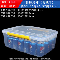 商用分类保鲜盒冰箱专用塑料透明储物盒子长方形食品级食物收纳盒-25升食品级黄色手柄
