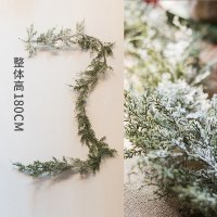 美帮汇圣诞花艺装饰雪松带 仿真花绿植松针桌面挂饰欧式 180cm雪柏带(特别版)