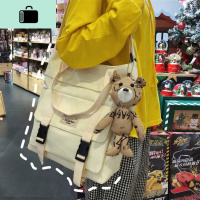 ins帆布包包女单肩大容量韩版大学生上课文艺百搭斜挎包手提布袋NEW LAKE女斜挎包