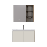 瑞尔特现代轻奢挂墙式卫浴家具Y1060 一体陶瓷盆50KG重质设计