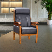 优百丽 SH-293橡胶木椅 办公家具 办公椅 皮艺老板椅 实木四脚椅 电脑椅会议椅 皮料色彩可定制