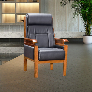 优百丽 SH-293橡胶木椅 办公家具 办公椅 皮艺老板椅 实木四脚椅 电脑椅会议椅 皮料色彩可定制