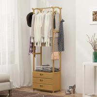 森美人简易家用衣帽架实木卧室挂衣架落地衣架子简约现代多功能衣服架子