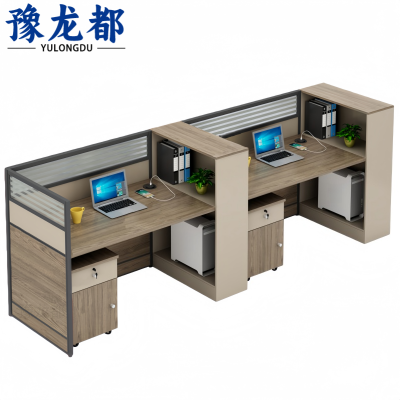 豫龙都 屏风办公桌+柜 两人 套