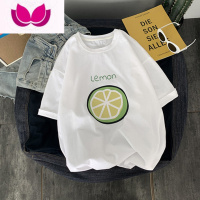 七斓夏季潮牌短袖T恤男宽松港风ins潮流百搭五分袖原宿上衣服学生半袖