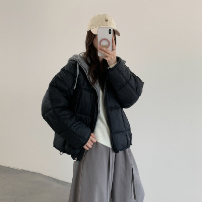 2026冬季新款棉衣时尚百搭连帽面包服宽松洋气韩版棉袄女士厚外套