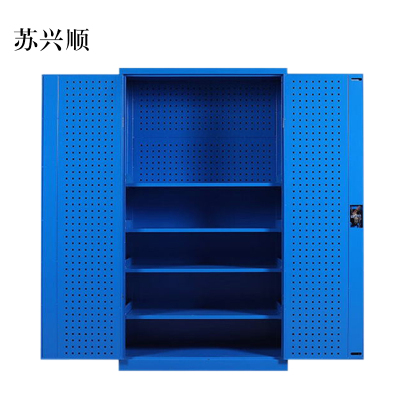 苏兴顺办公柜工具柜加厚铁皮储物柜工厂车间用带抽屉汽修多功能收纳柜通门带网柜蓝色