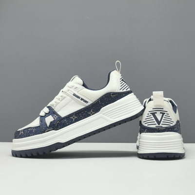 真皮板鞋男款潮流百搭鞋子欧洲站男鞋男士高端轻奢厚底透气休闲鞋