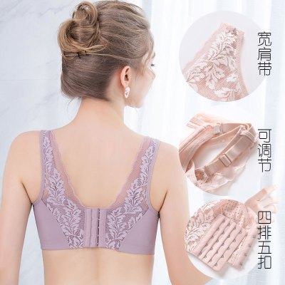 内衣女超薄款大码文胸无钢圈聚拢侧收副乳大胸显小性感防下垂胸罩_877