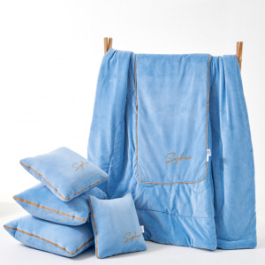 秋冬新款加厚加大牛奶绒抱枕被时尚简约风格