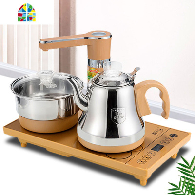全自动上水壶电热烧水壶泡茶专用抽水式茶台家用功夫茶具器电磁炉 FENGHOU [防烫款]黑色
