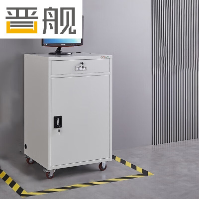 晋舰PC工业电脑监控机箱柜机一体机网络柜工业机柜 灰白-带轮单柜