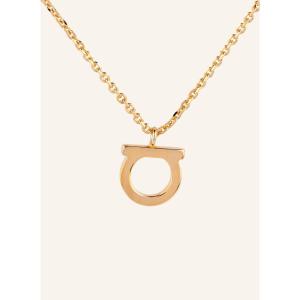 Ferragamo女士光泽金属链条可调节GANCIO风格吊坠项链意大利工艺珠宝盒配送 GOLD