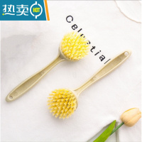 敬平[拍一发五]小麦秸秆长柄锅刷清洁台面清洁刷带悬挂孔清洁刷 黄色锅刷拍一发五刷子