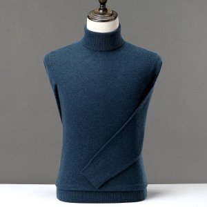 毛衣男装秋冬季新款时尚加厚保暖休闲纯色高领针织衫男士