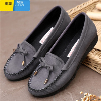 聚范老北京布鞋女鞋平底单鞋黑色工作鞋孕妇妈妈鞋豆豆鞋特大码43