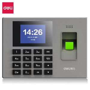 得力(deli)14060考勤机指纹打卡机上班签到打卡机免软件版考勤打卡真人语音提示 U盘导出报表 1200枚指纹容量