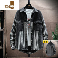 YANXU牛仔外套男2023新款韩版潮流帅气青少年工装复古夹克上衣服