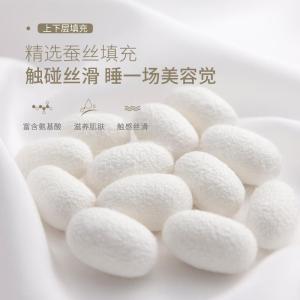 家柏饰(CORATED)蚕丝双丝枕芯全棉单双枕头床上用品艾丽莎蚕丝双丝枕Y